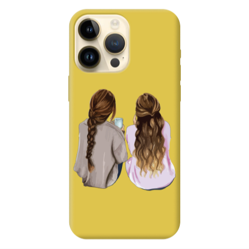 Apple iPhone 13 Pro Max Friends Yellow Colored Silicone TPU Θήκη