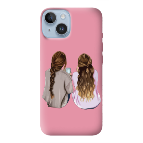 Apple iPhone 14  Friends Pink Colored Silicone TPU Θήκη