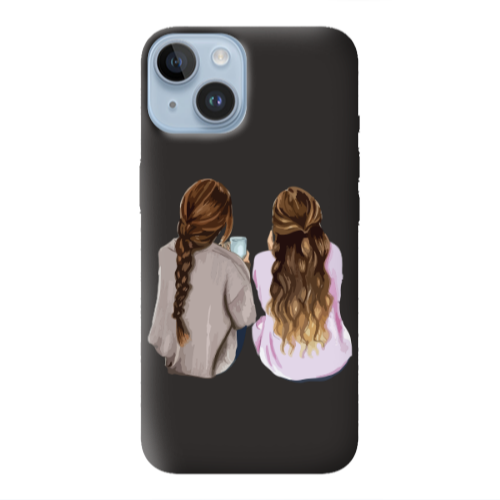 Apple iPhone 14  Friends Black Colored Silicone TPU Θήκη