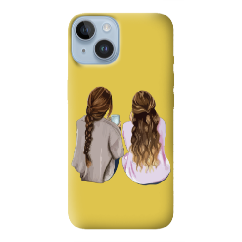 Apple iPhone 14 Plus Friends Yellow Colored Silicone TPU Θήκη
