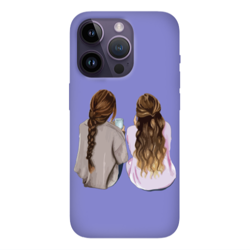 Apple iPhone 14 Pro  Friends Purple Colored Silicone TPU Θήκη