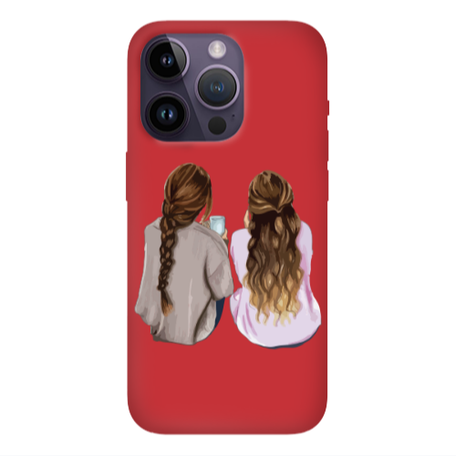 Apple iPhone 14 Pro  Friends Red Colored Silicone TPU Θήκη