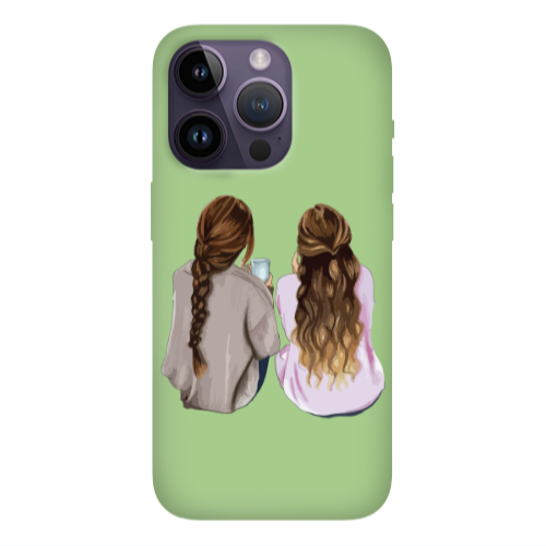 Apple iPhone 14 Pro Max Friends Light Green Colored Silicone TPU Θήκη