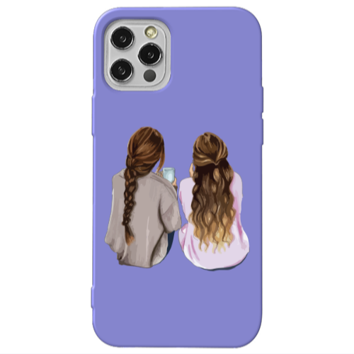 Apple iPhone 13 Pro Friends Purple Colored Silicone TPU Θήκη