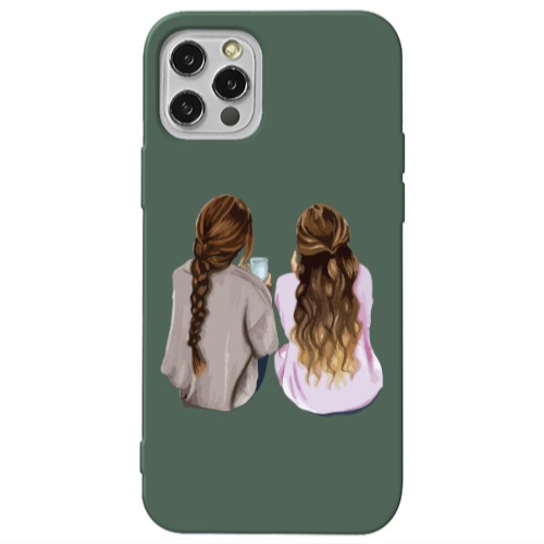 Apple iPhone 13 Pro Friends Dark Green Colored Silicone TPU Θήκη