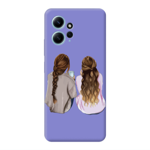 Xiaomi Redmi Note 12 4G Friends Purple Colored Silicone TPU Θήκη