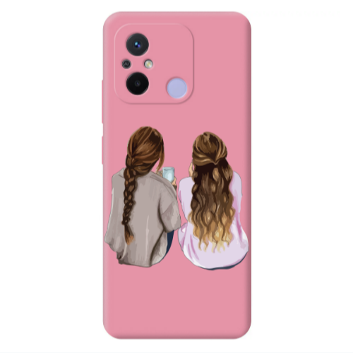 Xiaomi Redmi 12C Friends Pink Colored Silicone TPU Θήκη