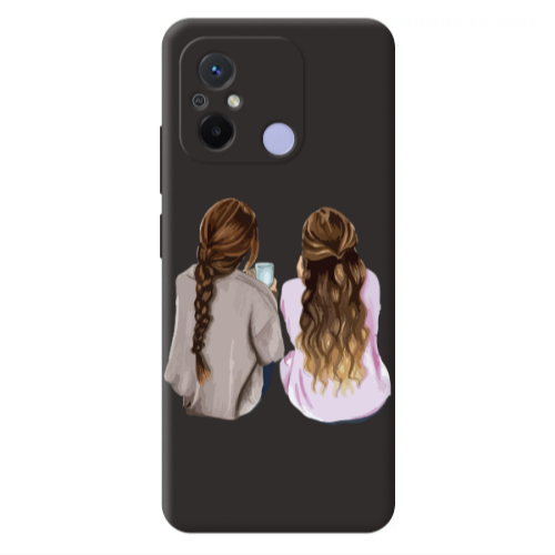 Xiaomi Redmi 12C Friends Black Colored Silicone TPU Θήκη