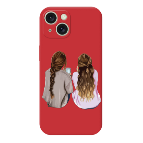 Apple iPhone 15 Friends Red Colored Silicone TPU Θήκη