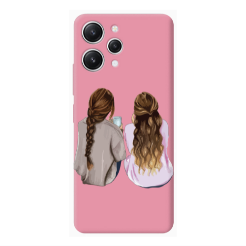 Xiaomi Redmi 12 Friends Pink Colored Silicone TPU Θήκη