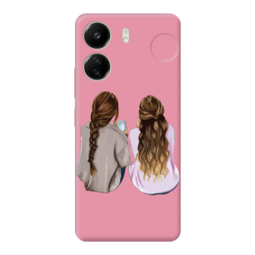 Xiaomi Redmi 13C Friends Pink Colored Silicone TPU Θήκη