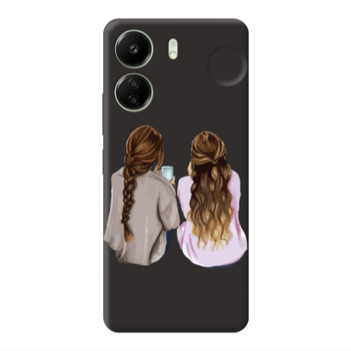 Xiaomi Redmi 13C Friends Black Colored Silicone TPU Θήκη