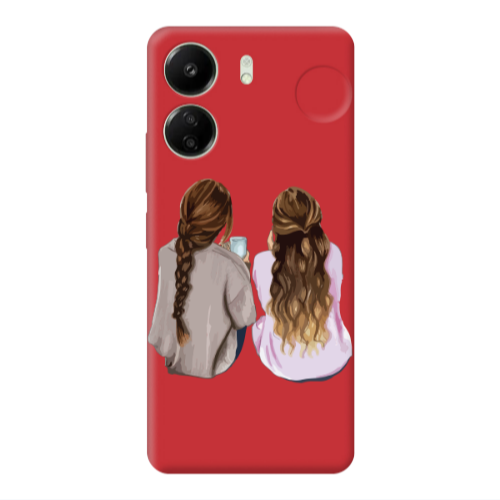 Xiaomi Redmi 13C Friends Red Colored Silicone TPU Θήκη