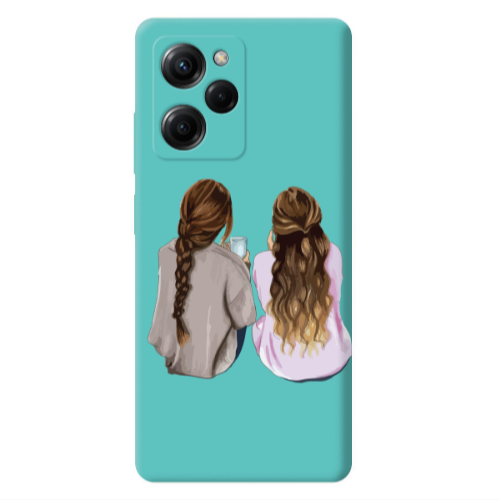 Xiaomi Poco X5 Pro Friends Turquoise Colored Silicone TPU Θήκη