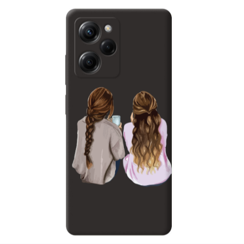 Xiaomi Poco X5 Pro Friends Black Colored Silicone TPU Θήκη