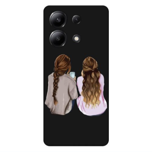 Xiaomi Redmi Note 13 4G Friends Black Colored Silicone TPU Θήκη