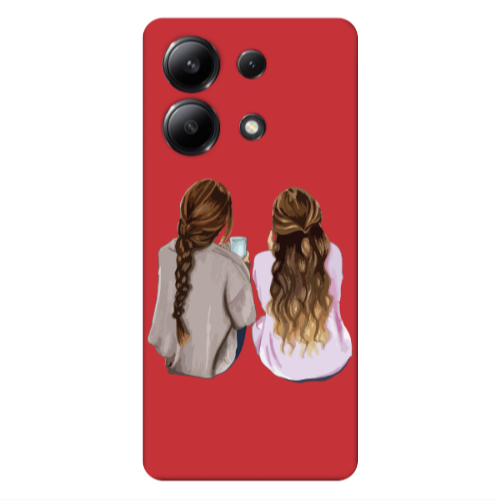 Xiaomi Redmi Note 13 4G Friends Red Colored Silicone TPU Θήκη