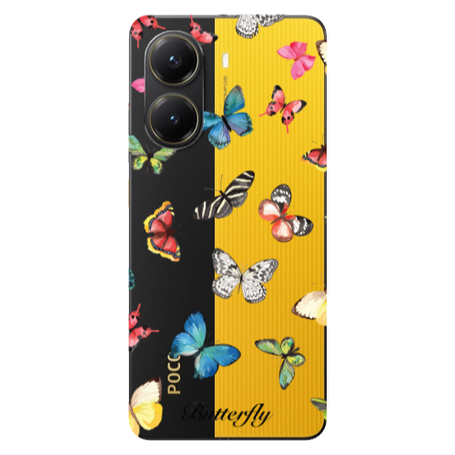 Xiaomi Poco X7 Pro Butterfly Mix Transparent Silicone TPU Θήκη