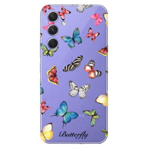 Samsung A36 Butterfly Mix Transparent Silicone TPU Θήκη