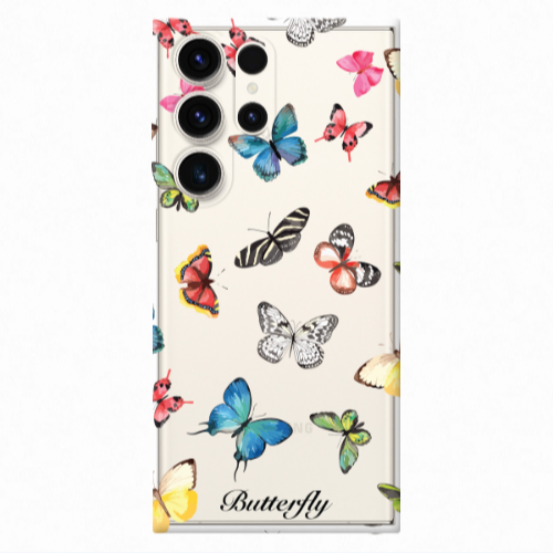Samsung S25 Ultra Butterfly Mix Transparent Silicone TPU Θήκη