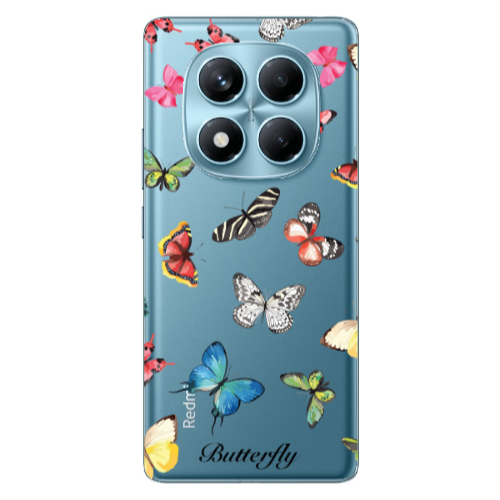 Xiaomi Redmi Note 14 Pro Butterfly Mix Transparent Silicone TPU Θήκη