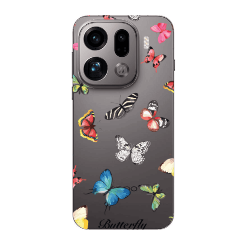 Oppo Find X9 Pro Butterfly Mix Transparent Silicone TPU Θήκη
