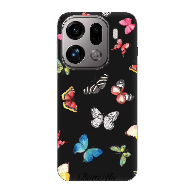 Oppo Find X9 Pro Butterfly Mix Black Colored Silicone TPU Θήκη