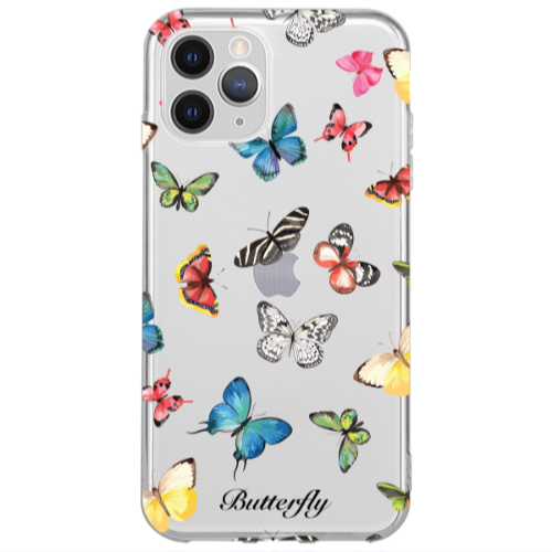 Apple iPhone 13 Pro Max Butterfly Mix Transparent Silicone TPU Θήκη