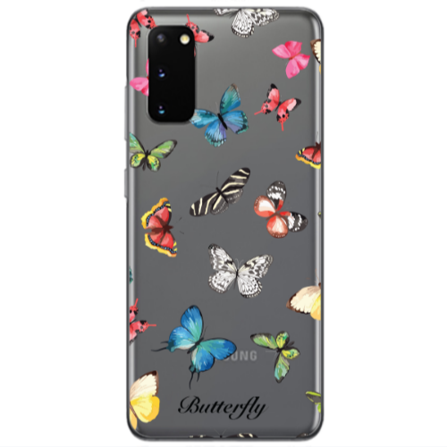 Samsung S20 Butterfly Mix Transparent Silicone TPU Θήκη