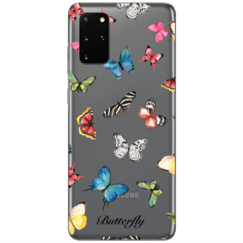 Samsung S20 Plus Butterfly Mix Transparent Silicone TPU Θήκη