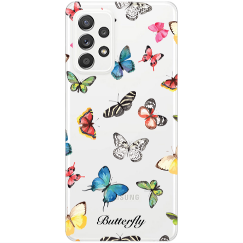 Samsung A53 Butterfly Mix Transparent Silicone TPU Θήκη