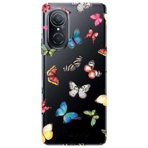 Huawei Nova 9 SE Butterfly Mix Transparent Silicone TPU Θήκη