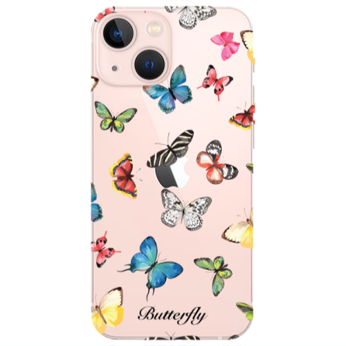 Apple iPhone 13 Mini Butterfly Mix Transparent Silicone TPU Θήκη