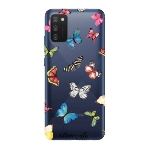 Samsung A03S Butterfly Mix Transparent Silicone TPU Θήκη