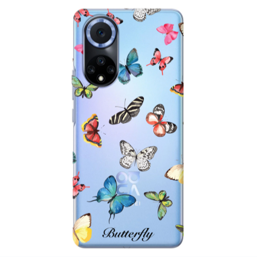 Huawei Nova 9 Butterfly Mix Transparent Silicone TPU Θήκη