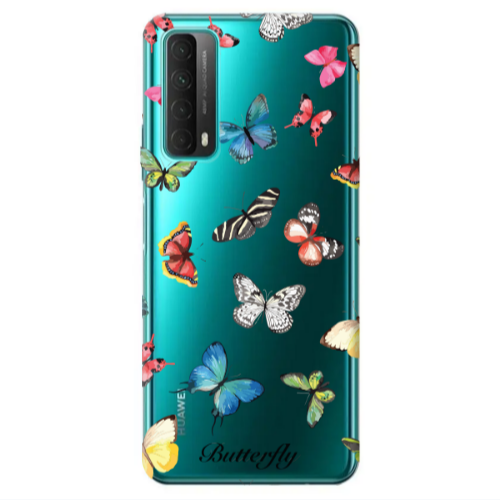 Huawei P Smart 2021 Butterfly Mix Transparent Silicone TPU Θήκη