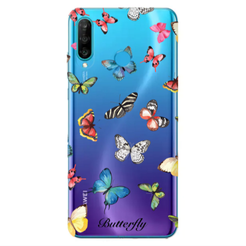 Huawei P30 Lite Butterfly Mix Transparent Silicone TPU Θήκη