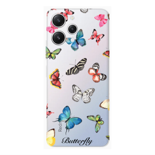 Xiaomi Redmi 12 Butterfly Mix Transparent Silicone TPU Θήκη