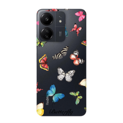 Xiaomi Redmi 13C Butterfly Mix Transparent Silicone TPU Θήκη