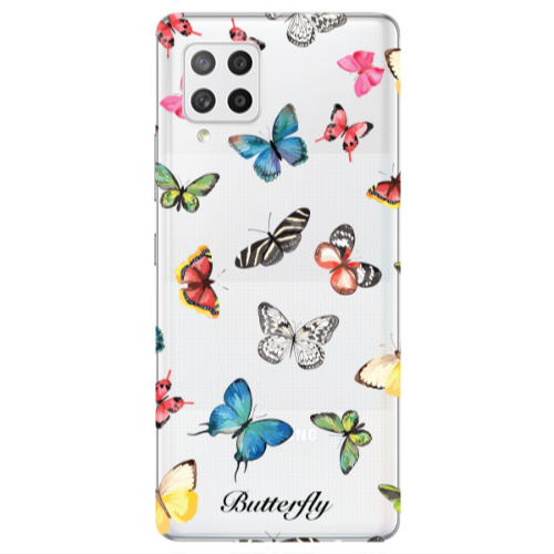 Samsung A42 5G Butterfly Mix Transparent Silicone TPU Θήκη