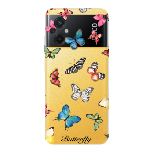 Xiaomi Poco M5 Butterfly Mix Transparent Silicone TPU Θήκη