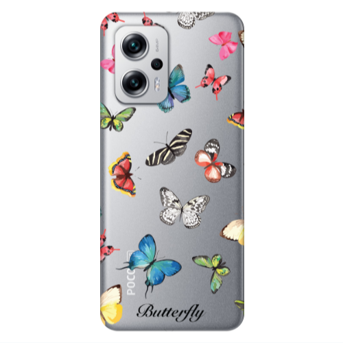 Xiaomi Poco X4 GT Butterfly Mix Transparent Silicone TPU Θήκη