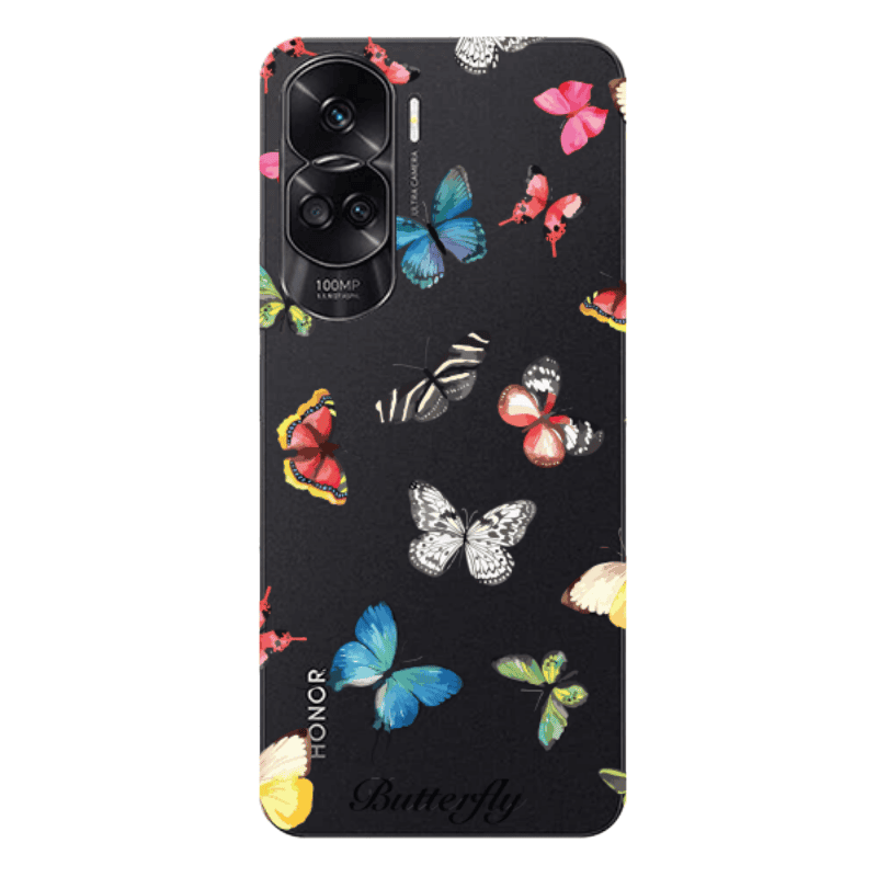 Honor 90 Lite 5G Butterfly Mix Transparent Silicone TPU Θήκη