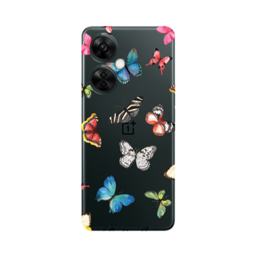 Oneplus Nord CE 3 Lite 5G Butterfly Mix Transparent Silicone TPU Θήκη