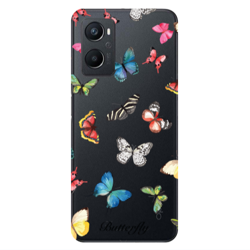 Oppo A 96 Butterfly Mix Transparent Silicone TPU Θήκη