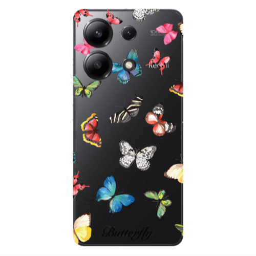 Xiaomi Redmi Note 13 4G Butterfly Mix Transparent Silicone TPU Θήκη