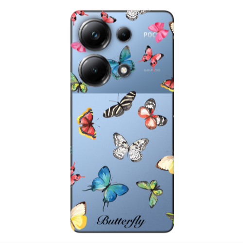 Xiaomi Poco M6 Pro 4G Butterfly Mix Transparent Silicone TPU Θήκη