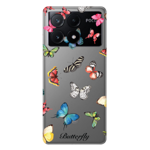 Xiaomi Poco X6Pro 5G Butterfly Mix Transparent Silicone TPU Θήκη