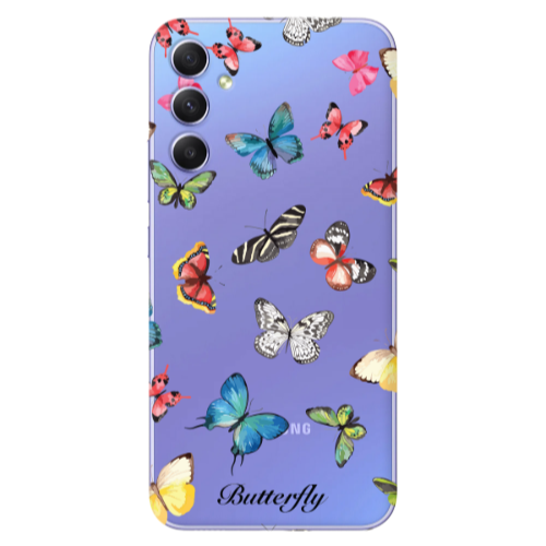 Samsung A16 Butterfly Mix Transparent Silicone TPU Θήκη