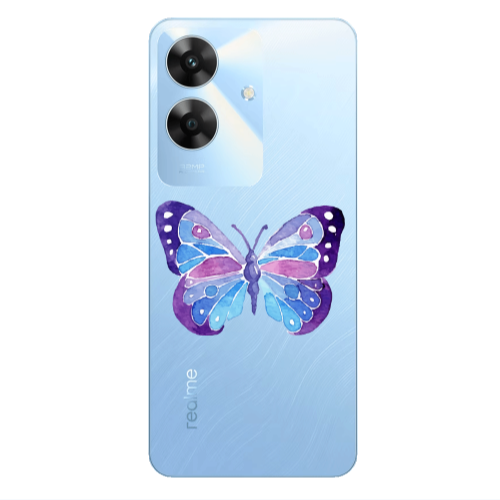 Realme Note 60 Big Butterfly Transparent Silicone TPU Θήκη